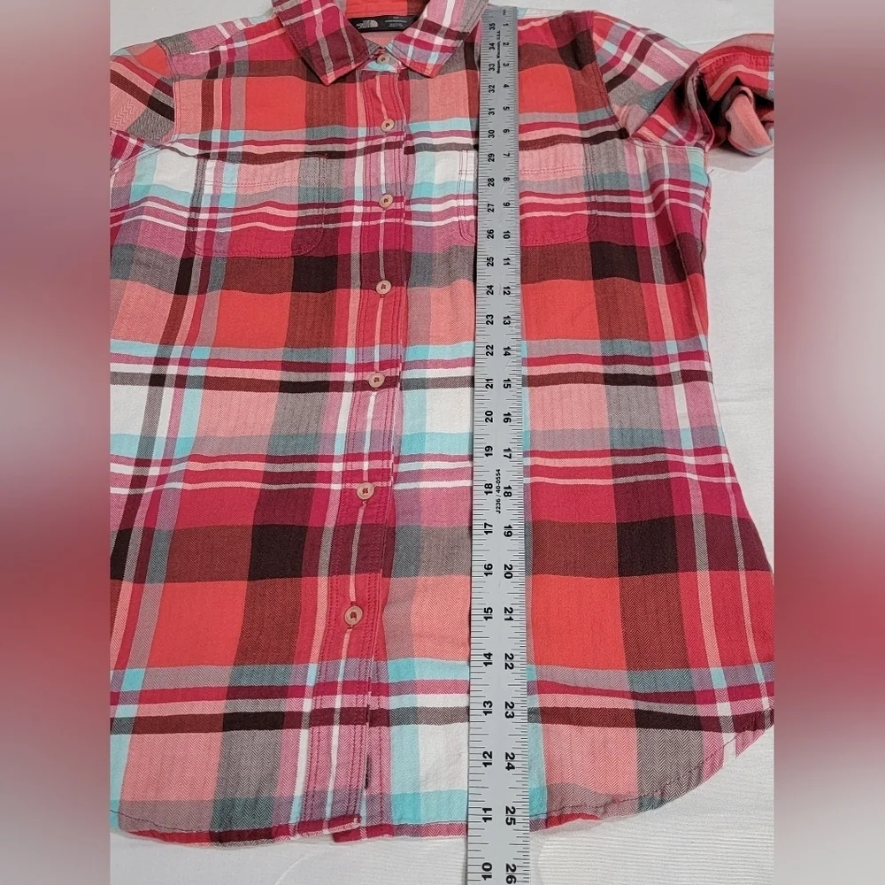 The North Face Wonens Size Small Herringbone Check 100% Cotton Shirt
